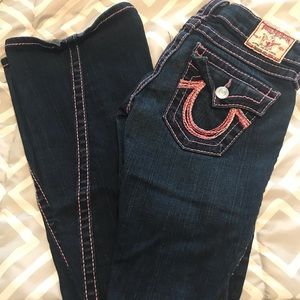 Women’s True Religion Jeans with Pink Stitching